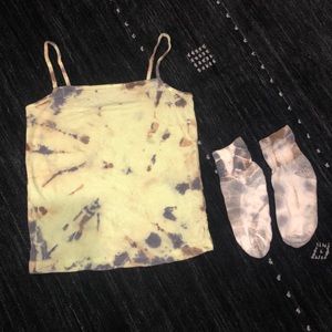 Tie dye tank top and socks set